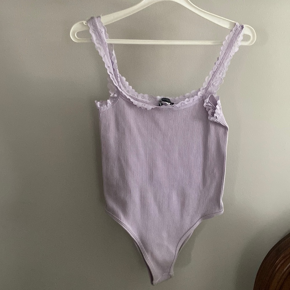 Zara light purple ripped body suit